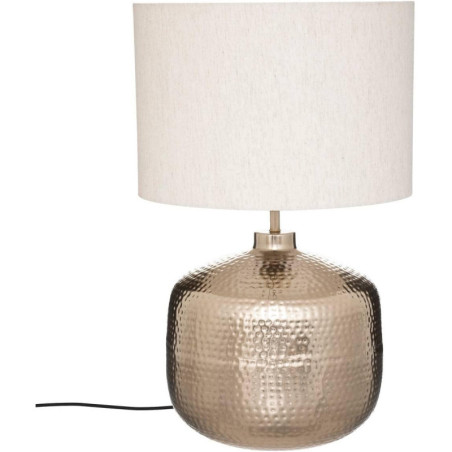 Lampe à poser en métal martelé "Kais" - Doré - H 52 x D 35 cm