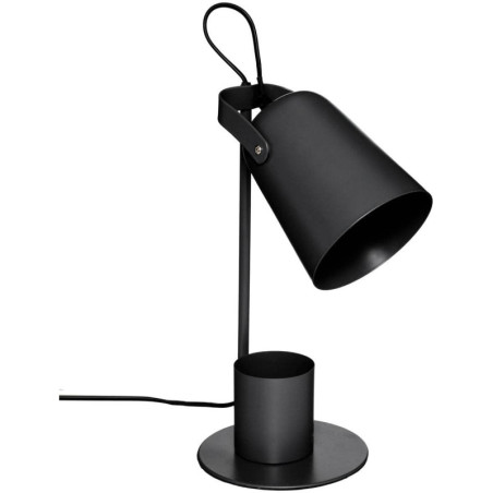 Lampe de bureau avec pot à crayon à poser en métal "Elio" - Noir - H 34 x L 20 x P 15 cm