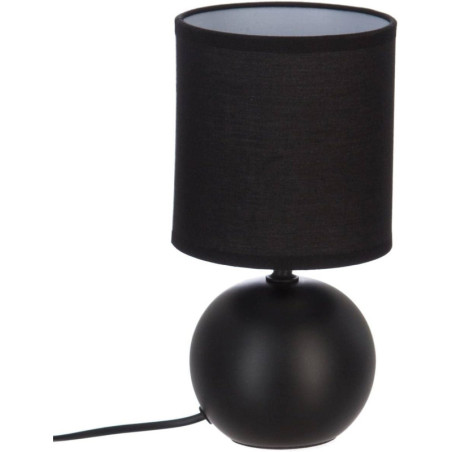 Lampe boule en céramique à poser "Timeo" - Noir mat - H 25 x D 13 cm