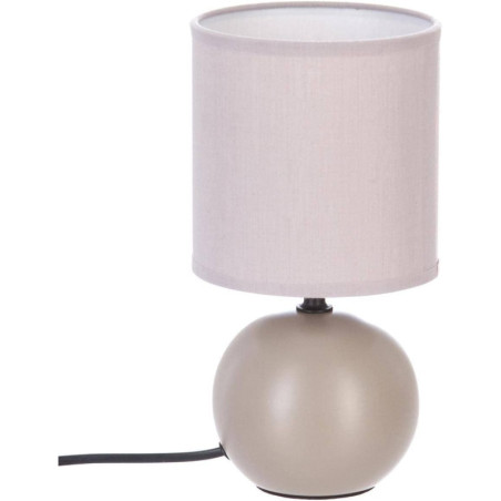 Lampe boule en céramique à poser "Timeo" - Gris taupe mat - H 25 x D 13 cm