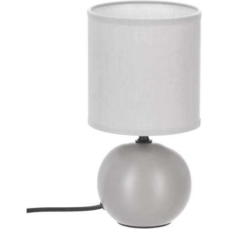 Lampe boule en céramique à poser "Timeo" - Gris mat - H 25 x D 13 cm