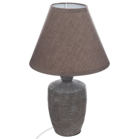 Lampe à poser en céramique "Balvy" - Taupe - D 20 x H 32 cm