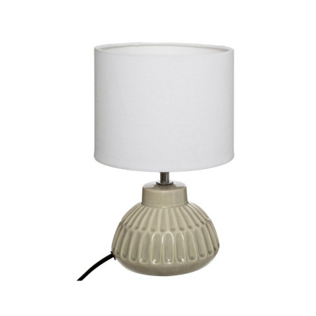 Lampe à poser en céramique "Pati" - Beige et Blanc - D 18 x H 28,2 cm