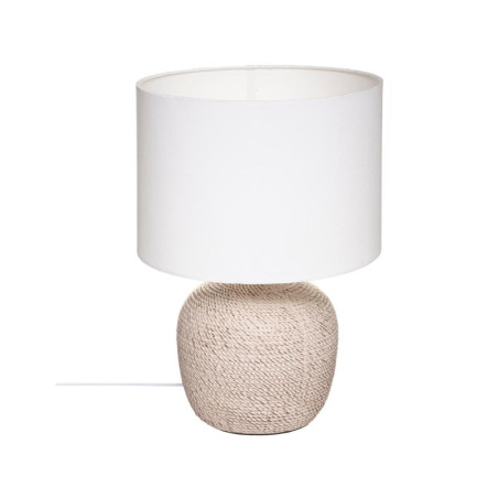 Lampe à poser en céramique "Davia" - Blanc - D 27 x H 19,5 cm