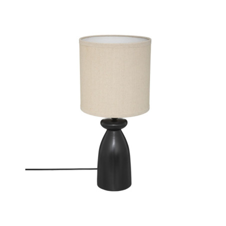 Lampe à poser en céramique "Margot" - Noir et Beige - D 20 x H 44 cm