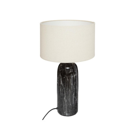 Lampe à poser cylindrique en céramique "Mapu" - Noir et Blanc - D 26 x H 18 cm