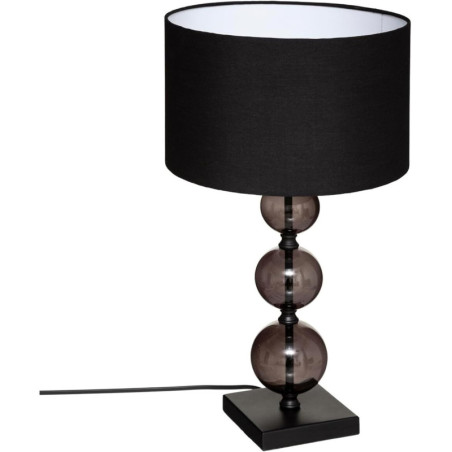 Lampe à poser en verre et métal "Alma" - Noir - H 52 cm