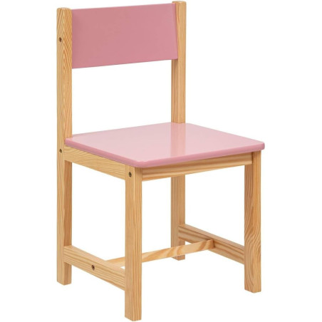 Chaise enfant en bois de pin "Classic" - Rose - L 29 x P 29 x H 54,5 cm