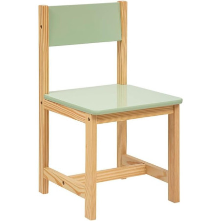 Chaise enfant en bois de pin "Classic" - Vert - L 29 x P 29 x H 54,5 cm