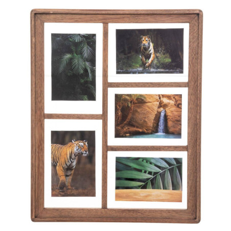 Cadre pêle-mêle en bois 5 photos "Eliott" - Beige - L 38 x P 2,7 x H 47,5 cm