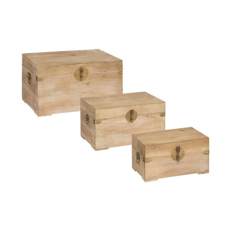 Set de 3 malles de rangement "Jil" - Beige - L 58 x l 38 x H 33,5 cm