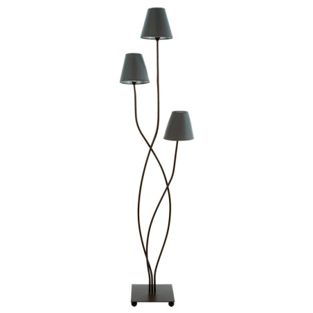 Lampadaire 3 têtes multi pieds en métal "Wave" - Gris et Noir - H 150 cm