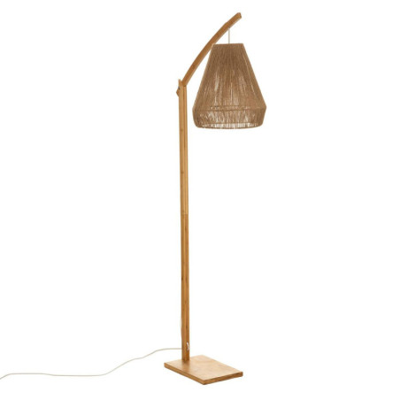 Lampadaire arc en bambou naturel "Palm" - Beige - H 158 cm