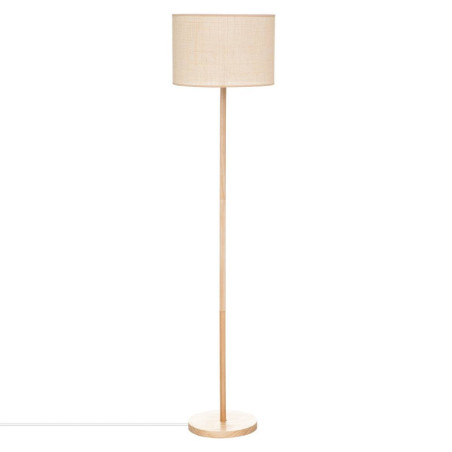 Lampadaire droit en bois de pin "Della" - Beige - H 149,5 cm