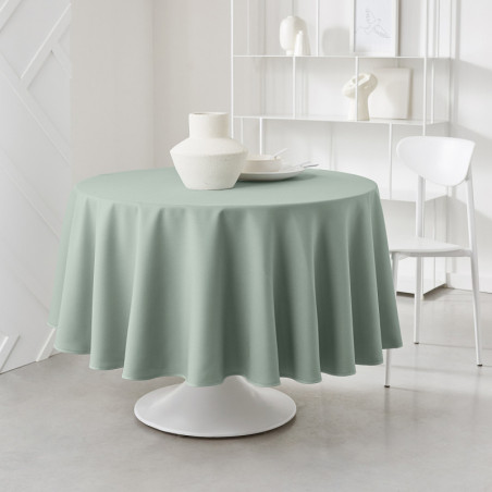 Nappe ronde en tissu "Essential" - Vert céladon - D 180 cm