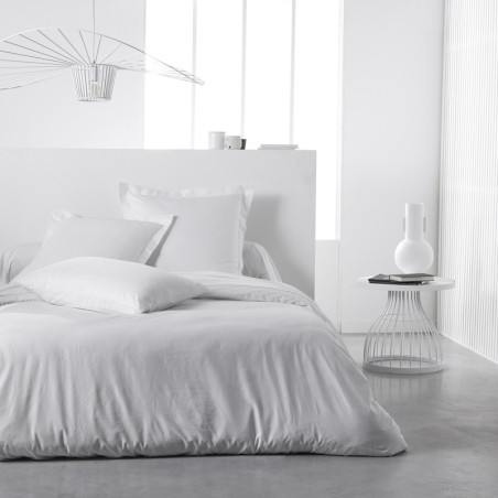 Taie d'oreiller "Prestige" en percale de coton - Blanc - 63 x 63 cm