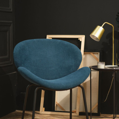 Fauteuil "Cosy" - Bleu paon - L 61 x P 60 x H 75 cm