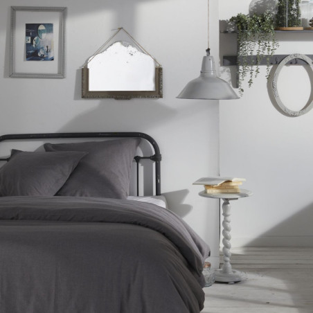 Parure de lit double "Capucine" - Gris foncé - 240 x 260 cm