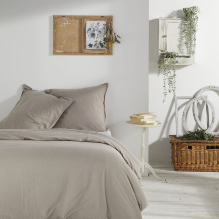 Parure de lit double "Berenice" - Beige - 240 x 260 cm