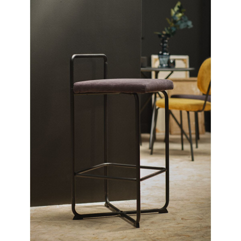 Tabouret de Bar COSY - Gris Fusain - L40 x P 40,5 x H 85,5 cm