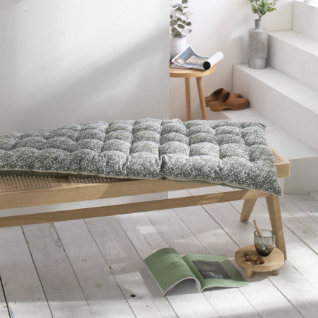 Matelas de sol à imprimé à feuilles "Flower garden" - Vert - l 60 x L 120 cm