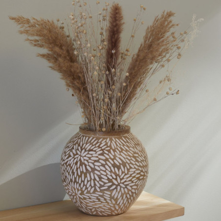 Vase en bois "Mango wood" - Beige - D 17 x H 18.8 cm