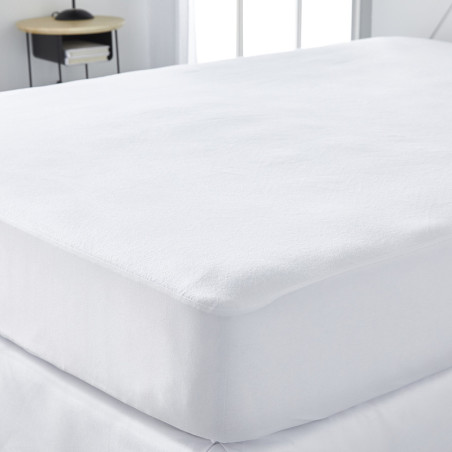 Protège Matelas lit double Anti Acariens Absorbant "Essential" - Blanc -140 x 190 cm