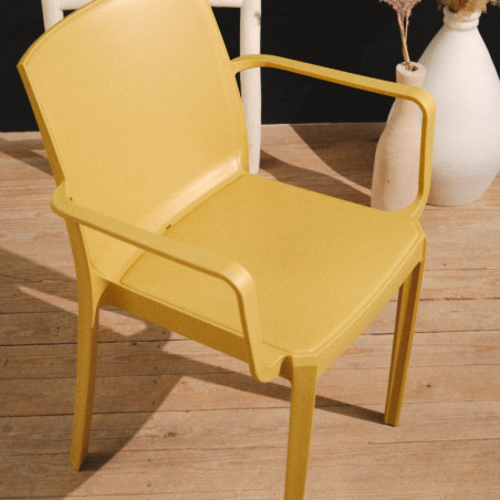 Fauteuil de table "Spirit garden" - Jaune - L 58 x P 55 x H 82 cm