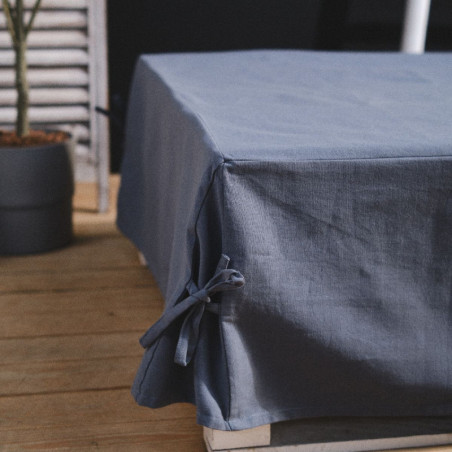 Housse d'extérieur pour palette en coton "Spirit Garden" - Bleu denim - L 120 x P 80 x H 30 cm