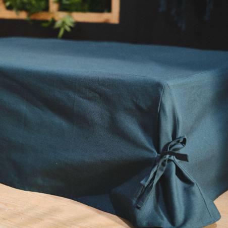Housse d'extérieur pour palette en coton "Spirit Garden" - Bleu Paon - L 120 x P 80 x H 30 cm