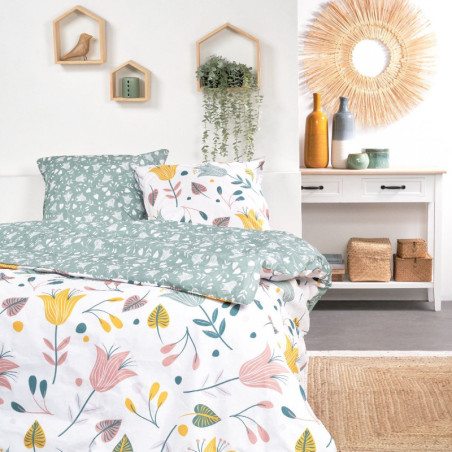 Parure de lit double "Sunshine" en coton imprimé fleurs des champs - Multicolore - 220 x 240 cm