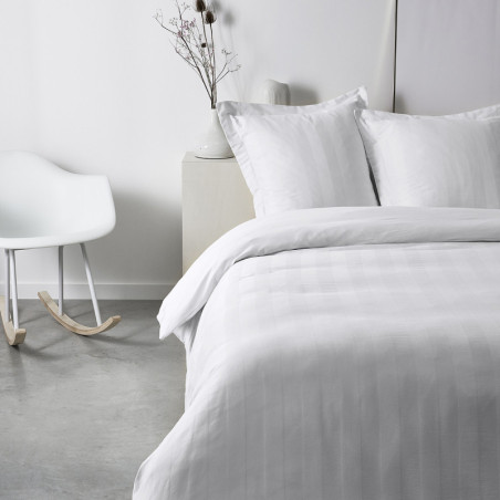 Taie d'oreiller carrée satinée "Prestige" en coton - Blanc - 63 x 63 cm