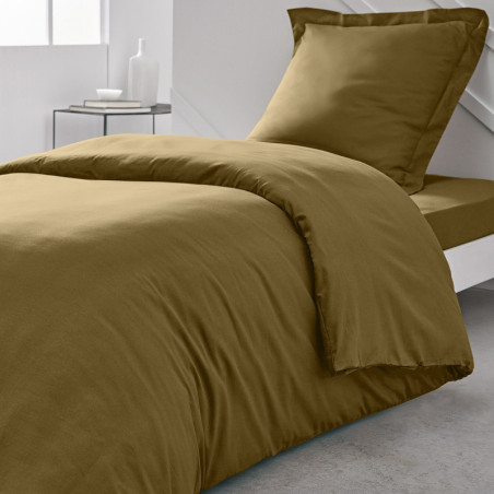 Housse de couette pour lit simple "Essential" en coton - Bronze - 140 x 200 cm