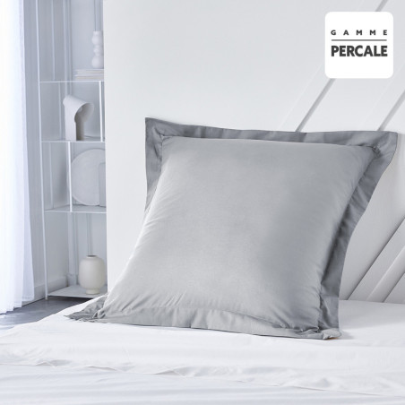 Taie d'oreiller carrée en Percale en coton "Prestige" - Gris acier - 63 x 63 cm