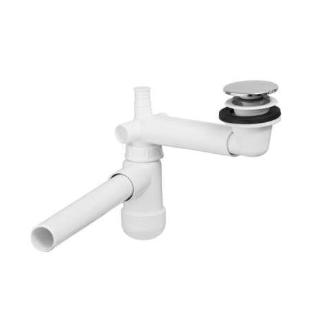 Siphon pour meuble sous vasque - Bonde chromée
