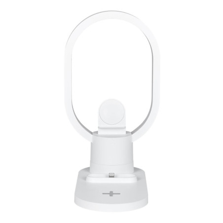 Lampe LED avec chargeur à indiction - Blanc - H 20 cm