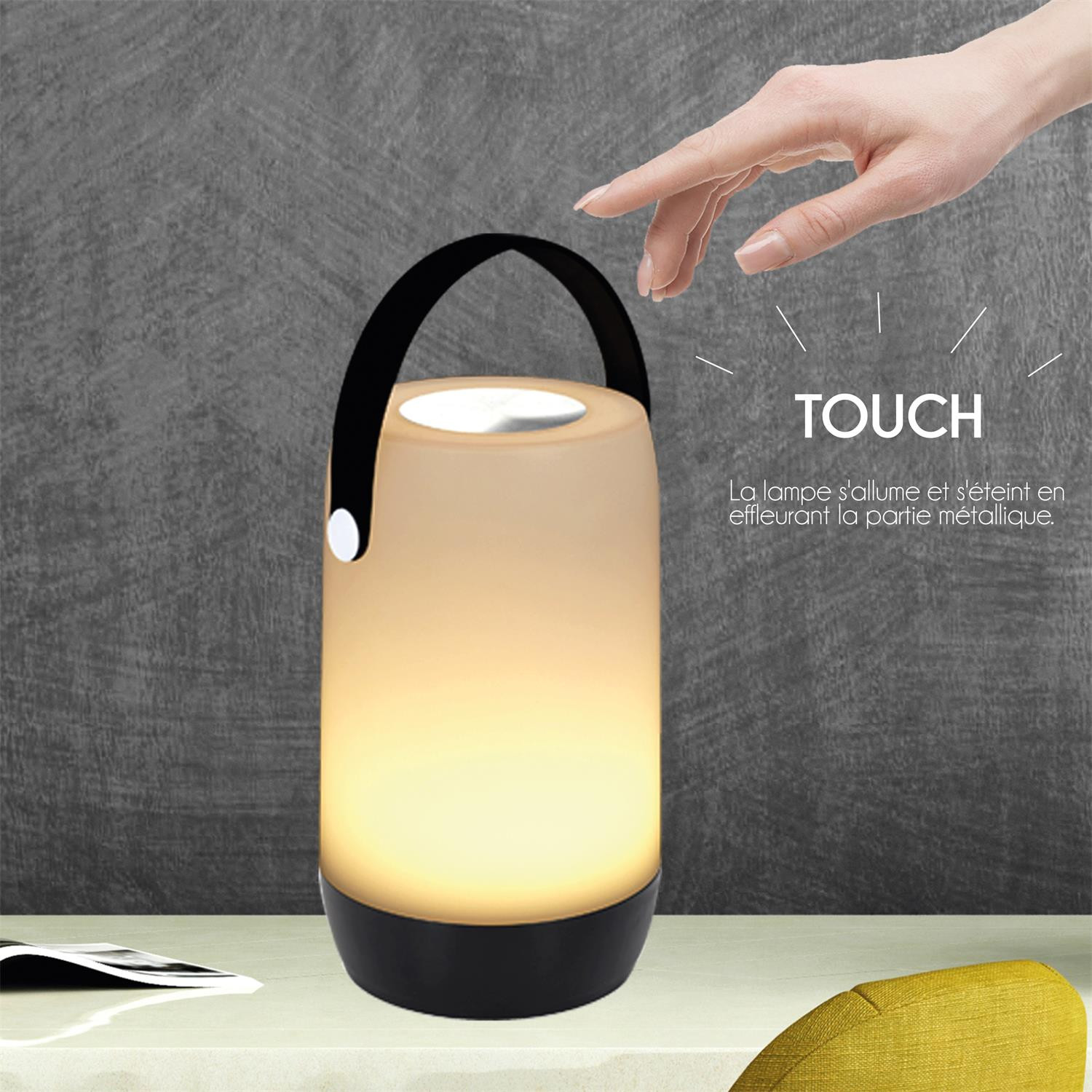 Autres luminaires AC-Deco Lampe de chevet touch - Gris - Tactile à
