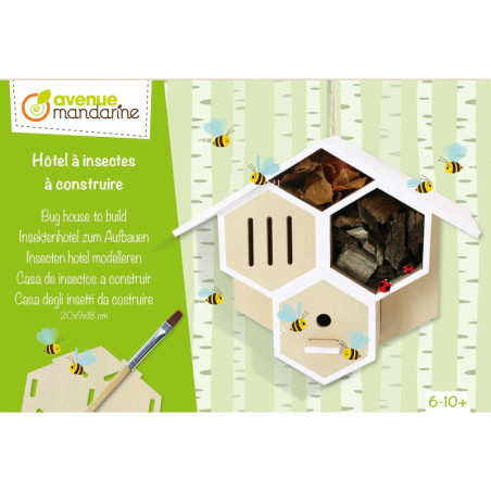 Boîte créative - Hôtel à insectes à construire - Beige - L 23 x H 4 x l 16 cm