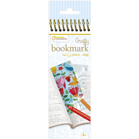 Carnet de coloriage "Graffy Bookmark" - Mandala/Fleurs - 24 feuilles