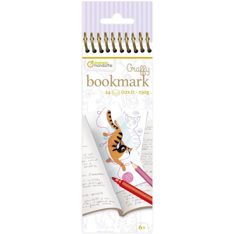 Carnet de coloriage Graffy Bookmark - Chats - 24 feuilles