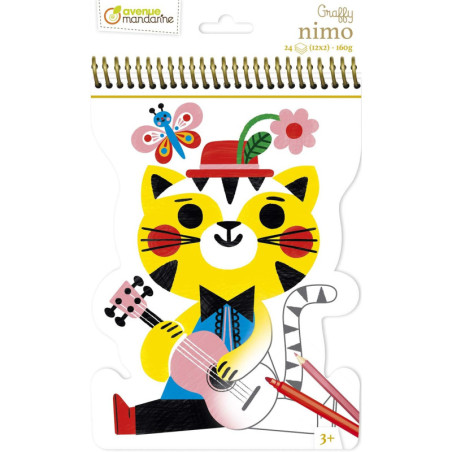 Carnet de coloriage "Graffy Nimo" - Chat - 24 feuilles