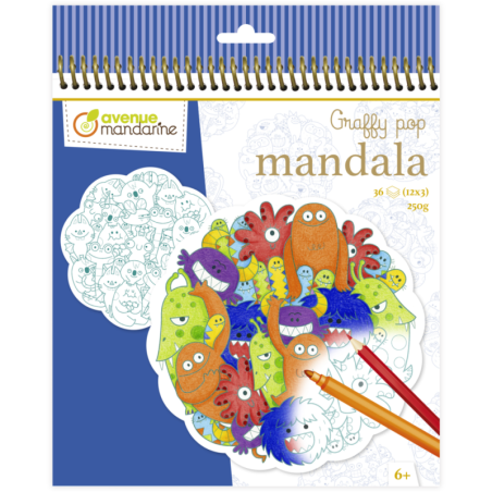 Carnet de coloriage Graffy Mandala - Pêle Mêle Monstres