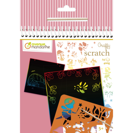 Carnet de cartes à gratter Graffy Scratch - Fées - 24 cartes