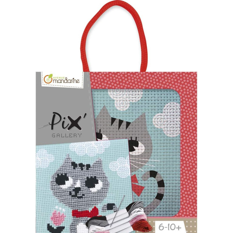 Kit de point de croix Pix Gallery - Chat - l 15 x H 1,5 x L 19 cm