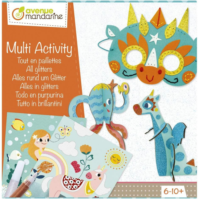 Coffret créatif Multi Activité - Tout en paillettes - L 27 x H 7 x l 27 cm