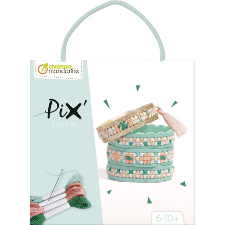 Kit de point de croix "Pix Trésor" - Bleu - l 15 x H 1,5 x L 20