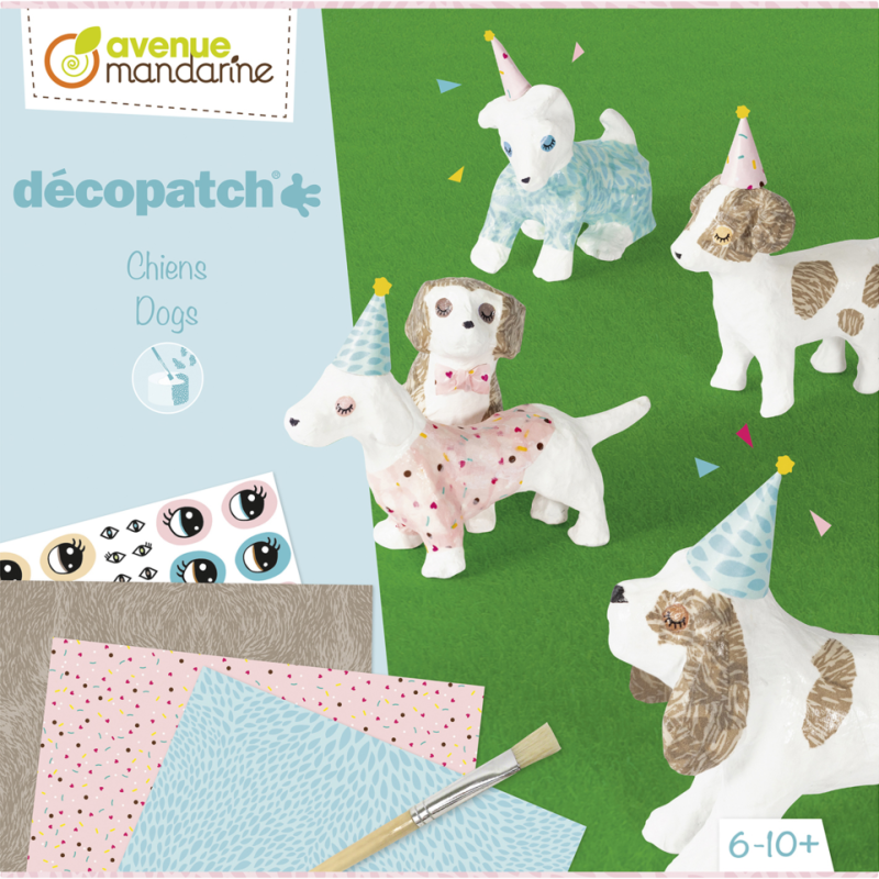 Coffret créatif Décopatch - Chiens - L 27 x H 7 x l 27 cm