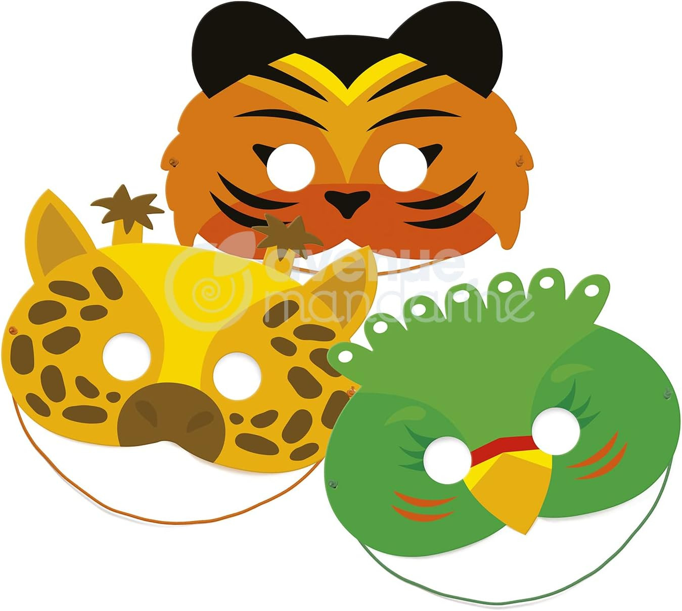 Boite créative de masques à gratter - Animaux de la jungle - L 23