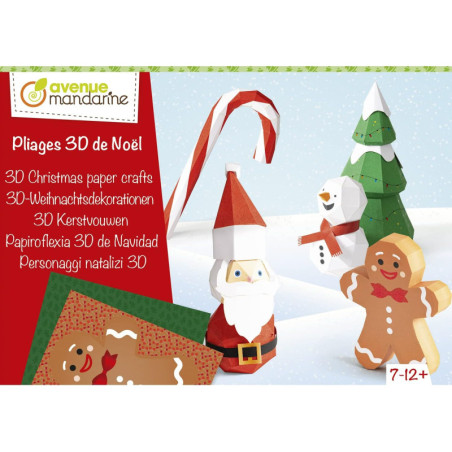 Boîte créative - Pliages de Noël 3D - L 23 x H 4 x l 16 cm