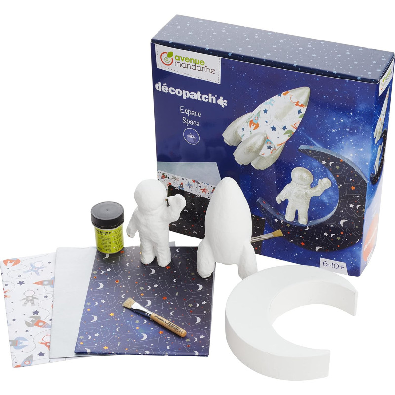 Coffret créatif Décopatch - Espace - L 27 x H 7 x l 27 cm